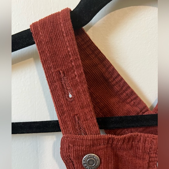 Burnt orange corduroy overall dress - Picture 2 of 3